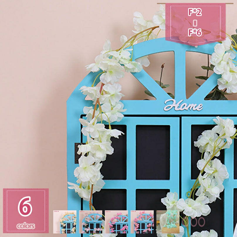 桜 造花 桜の花 吊り下げ 造花 藤 緑葉 人工観葉植物 ユーカリ ガーランド アーティフィシャルフラワー 花園 婚礼の儀式 フェイクグリーン リアル 壁掛け ハンギング 吊す 装飾 壁掛け 明るい色合い 本物そっくり バラ 藤の花 人工観葉植物 造花 holosbird-goods1