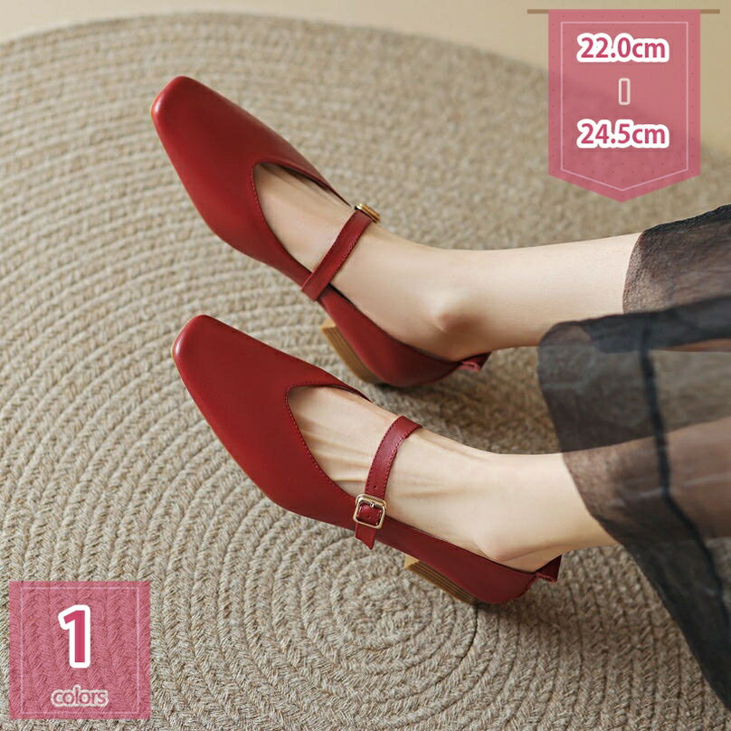 レディース パンプス ぺたんこ スクエアトゥ ローヒール フラットシューズ バレエシューズ かわいい お..