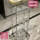 1600円OFFクーポン 透明 サロン 美容室用 店舗用 キッチンワゴン ラック 収納ワゴン 収納ラック マガジンラック キッチンワゴン スパイスラック 収納棚...