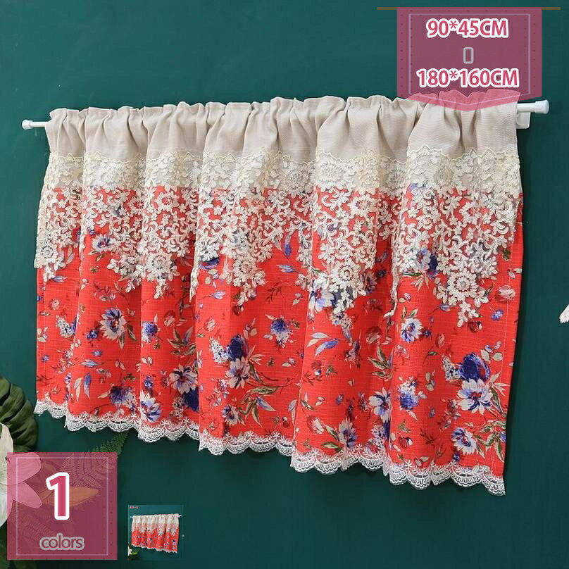 300円OFFクーポン カフェカーテン 花柄 かわいい 春 夏 おしゃれ レースカーテン 小窓 きれい 目隠しカーテン 間仕切りカーテン 喫茶店 キッチン用 洗面所用 のれん ホテル めしや 誕生日 クリスマス 開業祝い インテリア 新生活 オールシーズン holosbird-goods1