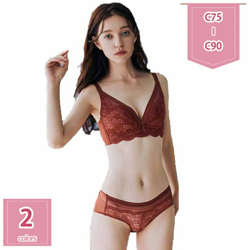 ブラジャー ショーツ セット 総レース ブラジャー ノンワイヤー 柔らかい 締め付け感ない 盛りブラ 小胸 寄せ上げ 谷間メイク 育乳 ブラ 脇高 脇肉スッキリ 補正下着 背中スッキリ ナイトブラ 昼間兼用 ノンワイヤーブラジャー holosbird-goods1