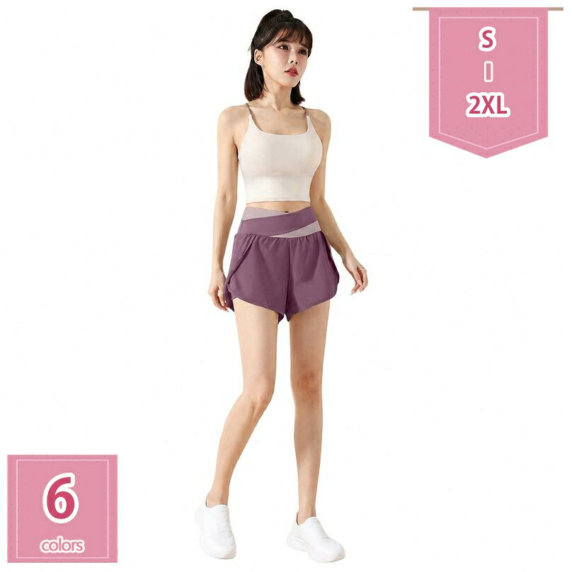 フィットネスウェア レディース 上下セット 体型カバー ヨガウェア ショートパンツ...