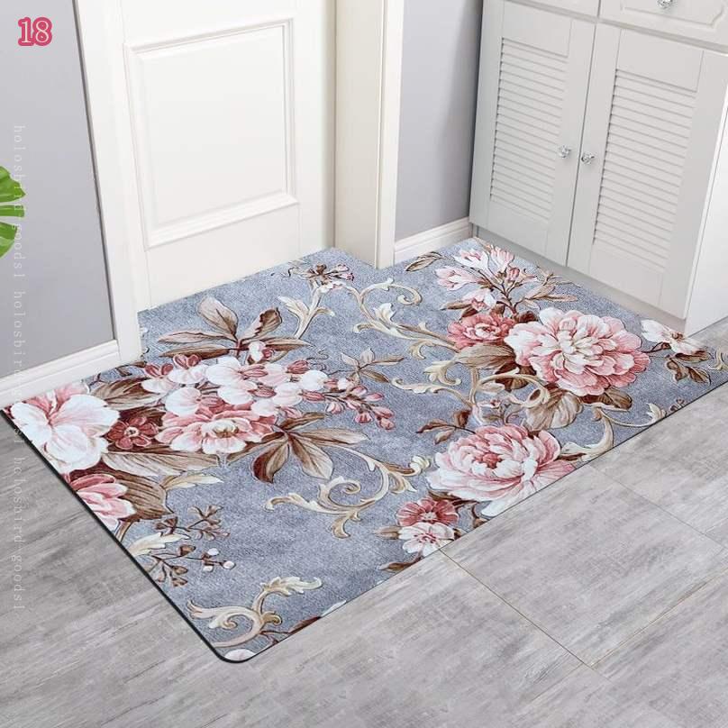 1000円OFFクーポン 北欧 泥落としマット 玄関マット 足拭きマット カットできる 屋外室内兼用 吸水性 防カビ 滑り止め性 足拭きマット リーフ柄 おしゃれ インテリア 長方形 ウェルカムマット 室外 屋外玄関マット カスタムメイド可能 holosbird-goods1 [3]