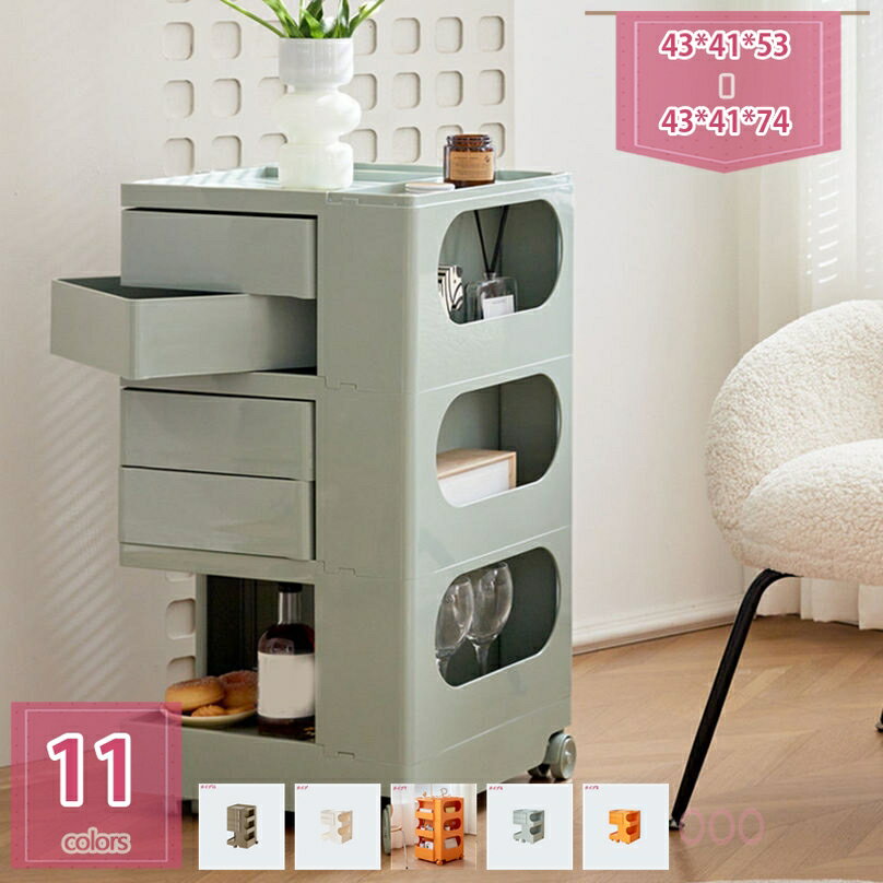 1000円OFFクーポン キッチンワゴン おしゃれ 北欧 リビング リビングワゴン キャスター 付き キャスター付き 2段3段 カラーラック ホワイト 白 カラフル 収納 回転式収納 デザイン ベッド横 サイドテーブル