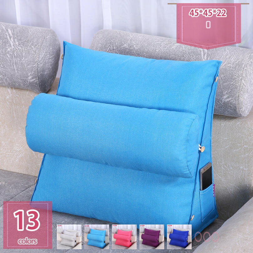 背もたれ クッション ベッド 三角クッション ソファー 北欧風 ソファークッション 腰枕 ベッド用 リラ..