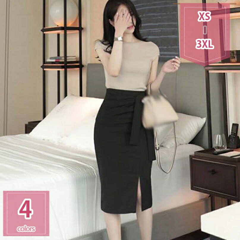 777円OFFクーポン タイトスカート 黒 スリット オフィス 通勤 膝丈 スカート 無地 シンプル レディース フォーマル ハイウエスト スカート ひざ丈 膝丈スカート タイト 事務服 仕事 仕事服 OL 黒スカート オフィススカート きれい目 春 秋 夏 婦人 ブラック holosbird-goods1