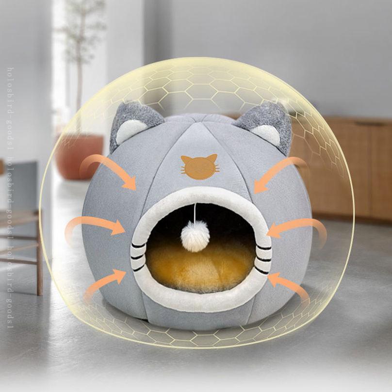 ペット ハウス ドーム型 猫 ベッドドーム おしゃれ 小型犬 ベッド ドーム 暖かい ...