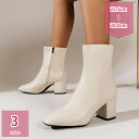 ファッションブーツ レディース ショートブーツ 大きいサイズ 小さいサイズ 大人っぽい 丸み 歩きやすい ゆったりフィット スクエアヒール 美脚効果 スタイルアップ レディースブーツ 滑りにくい 履きやすい holosbird-goods1
