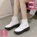 800円OFFクーポン ブーツ ショートブーツ レースアップ 厚底 フラット レディース レディース サイドジッパー ハイカット レースアップブーツ 編み上げブーツ ワークブーツ エンジニアブーツ 防水 アンクルブーツ 秋冬 軽量 女性用 holosbird-goods1