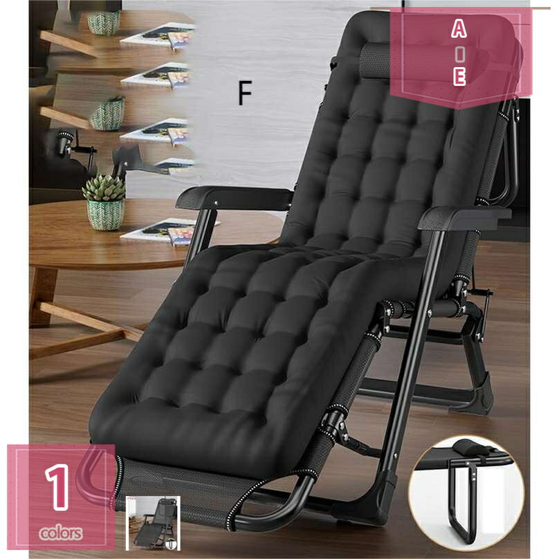 折りたたみチェア リクライニングチェア オフィスチェア ひじ掛け付き ヘッドサポートバー 枕付き 完成品 すぐ使える 組立不要 調節可能 人間工学 アウトドアチェア リビング バルコニー 収納スペース ハイバック 昼休み 昼寝 レジャーベッド ワークチェア