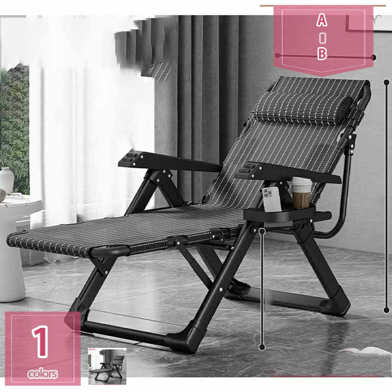 リラックスチェア 折りたたみ リクライニング アーム付 ハイバック ヘッドレスト ヘッドサポートバー 完成品 レジャーベッド 楽な姿勢 アウトドア 耐荷重200KG リクライニングチェア 人間工学 一人用 簡易ベット 良収納便利 おうち時間 holosbird-goods1