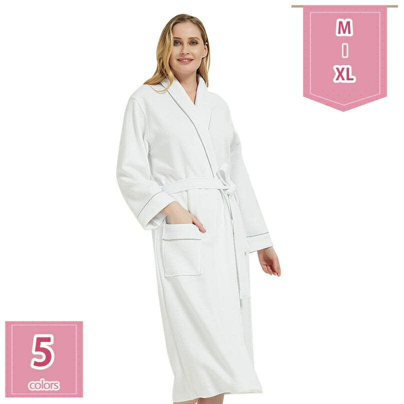 1000円OFFクーポン バスローブ 男女兼用 薄手 七分袖 膝丈 レディース メンズ 風呂 通気 温泉 ナイトガ..