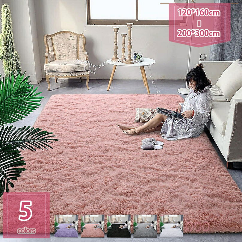 センターラグ ドアマット ふわふわ 無地 スタイル グラデーション シンプル デザイン ラグ マット 宴会場 結婚式 新居 部屋 インテリア カーペット エレガント モダン 柔らかい シャギー生地 holosbird-goods1