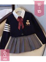 2000円OFFクーポン 子供 ガールズ 制服 スーツ 女の子 子供服 JK制服 子供スーツ ニットセーター フォーマル スカートスーツ 3点セット 入学式 発...