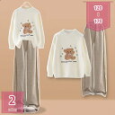 1600円OFFクーポン 子供服 女の子 上下 セットアップ ニットセーター ロングパンツ ガールズ ジャージ 女児 ルームウェア 長袖 普段着 春秋冬 ジュニア服 洋服 韓国風 可愛い カジュアル 通学通園 おしゃれ ゆったり 部屋着 お出かけ holosbird-goods1