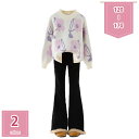 秋冬 ニットセーター トップス 長袖セーター+ガウチョパンツ 上下セット 女の子 キッズ スポーツウ ...