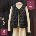 1600円OFFクーポン ダウンベスト レディース ショート丈 トップス 冬服 防寒着 冬 防寒 体型カバー 2WAY インナーダウン 袖なし 軽量 防寒 防風...