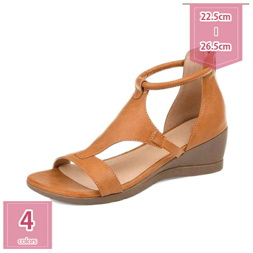 大きいサイズ グラディエーターサンダル オープントゥ 厚底 ブーツ レディース ジッパー サンダル 敬老の日 ウェッジヒールサンダル ベ..