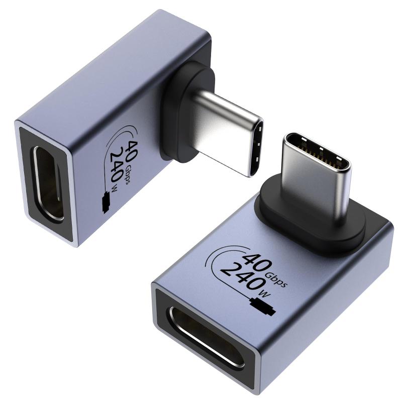 TypeC 変換アダプタ 2個セット TiMOVO L字型 USB4.0 OTG対応 8K/4K/2K/60Hz映像出力 240WDC急速充電 48V/5A 40Gbps高速データ転送 Switch/MacBook Pro/Air/Pad Pro/などT
