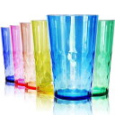 SCANDINOVIA【日本製】570ml 割れないグラス ダイヤデザイン - 6個セット - 割れない プラスチック コップ - ハイグレード プラコップ BPA フリー 食洗機 食器洗い乾燥機 対応 割れないコップ