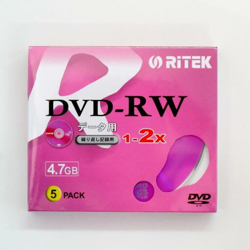 RITEK DVD-RW データ用 4.7GB 5枚 2倍速対応 スリムケース D-RW2X5PB RITEK DVD-RW データ用 4.7GB 5枚 2倍速対応 スリムケース D-RW2X5PB