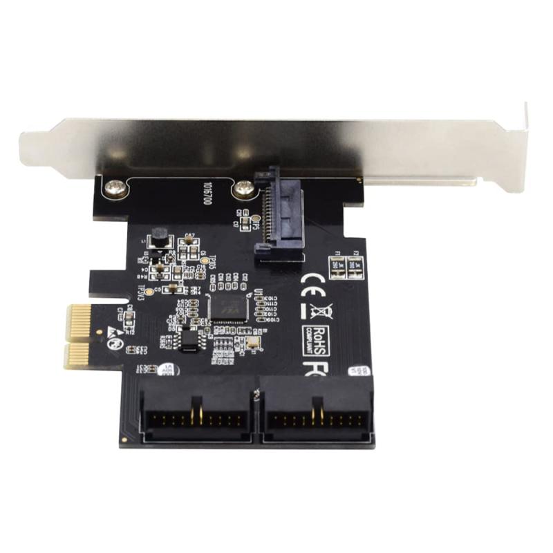 Cablecc USB 3.0 フロントパネルヘッダー 5Gbps 19ピン 20ピン - PCI-E 1X Express Card VL805アダプター。