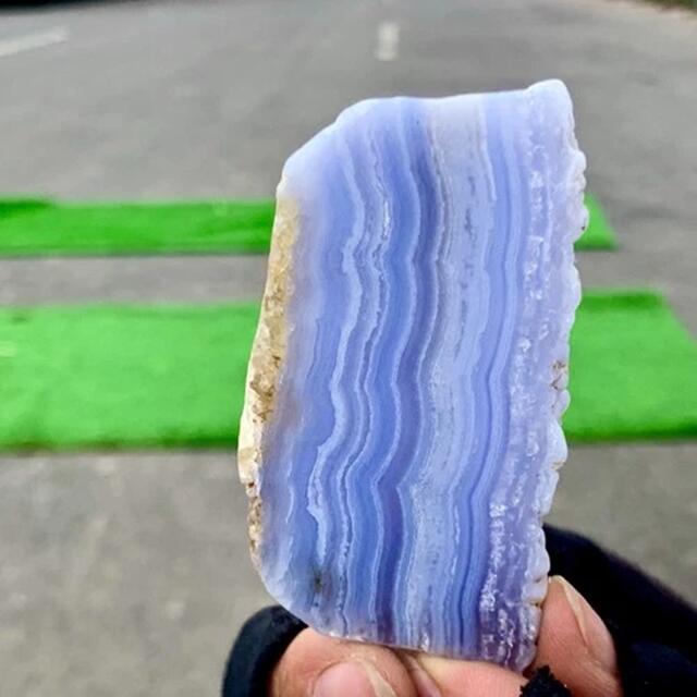 天然石 ブルーレースアゲート  クリスタル チャンク ピース フォーム ミ...