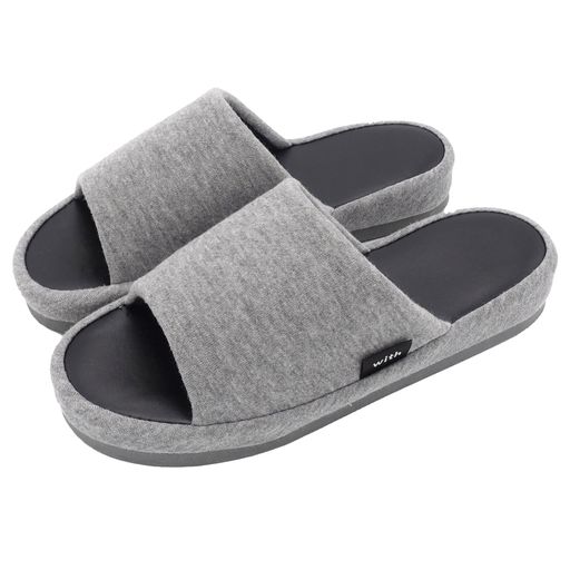 [オクムラ]withウィズ足うらにfit低反発スリッパMサイズグレー