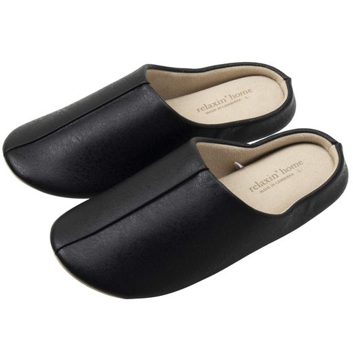 [リラクシンホーム]お手入れ簡単履き心地歩きやすい[ニッポンスリッパ]おしゃれブラック黒24cm-27cm300542スリッパルームシューズ拖鞋室内来客用にも