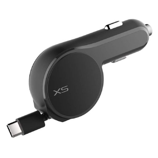 カシムラDC充電器リール3AType-C極小超コンパクトスイッチレス青色LED通電ランプNDC-032ブラック