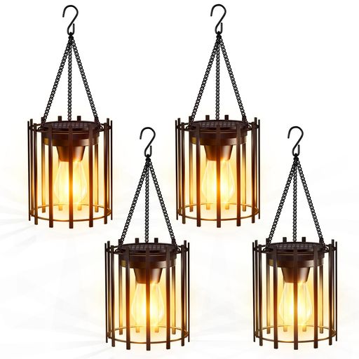 Letmyソーラーライトソーラーランタン屋外IP65防水おしゃれledランタンLED電球色夜明け自動オン/オフ庭..