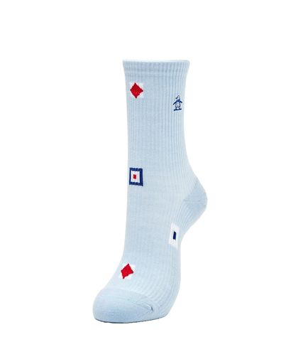 [マンシングウェア]ソックスミドル丈フラッグ柄底パイル抗菌防臭ゴルフMG5SSO08LレディースSA00(サック..