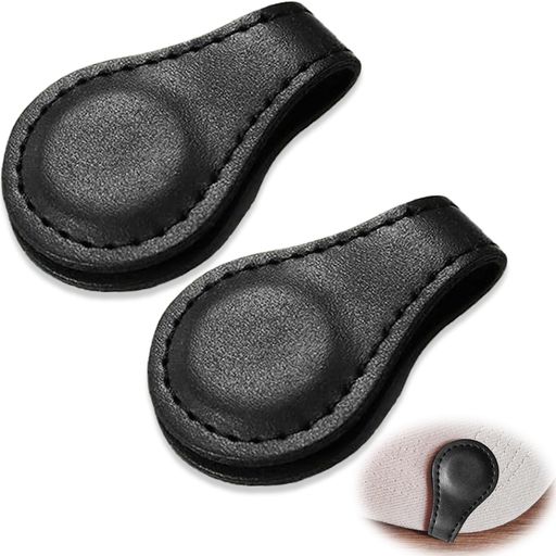 Adhereゴルフマーカーレザー磁石台座錆びないクリップ表裏どちらも使用可能着脱も簡単2個入含まれていないゴルフマーカー(2個・黒)