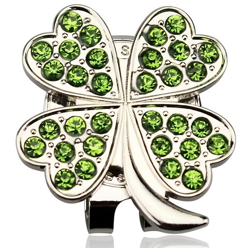 ゴルフマーカーマグネット付き【幸運四つ葉デザインおしゃれ】帽子用ゴルフキャップクリップゴルフマーカーゴルフグッズプレゼントギフト