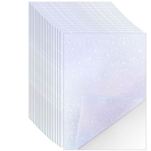【A4サイズ20枚セット|たっぷり使える】透明ホログラムシートが20枚入り(A4サイズ:30x21CM、厚さ50ΜM)。1枚あたり十分な大きさで、様々なクラフトプロジェクトに対応。※印刷不可のため、プリンターでの使用はご遠慮ください。 【キラキラ光る魔法のような効果】光の角度で色が変化する虹色ホログラム効果。星のようなきらめきが加わり、作品をより幻想的に演出。クラフトやデコレーションのアクセントに最適です。 【高品質ビニール素材|耐久性抜群】防水・耐日光加工で色褪せにくく、破れにくい耐久設計。表面は滑らかで、きれいな仕上がりに。ハサミで簡単にカット可能な使いやすさ。 【簡単カット&amp;貼り付け】薄手で柔らかい素材のため、ハサミいらずで手で簡単にカット可能。剥がしても跡が残らず、ガラス・金属・プラスチックなど様々な面に貼れます。 【クラフトからデコレーションまで多用途】・スクラップブッキング・窓やミラーデコレーション・バナーや看板制
