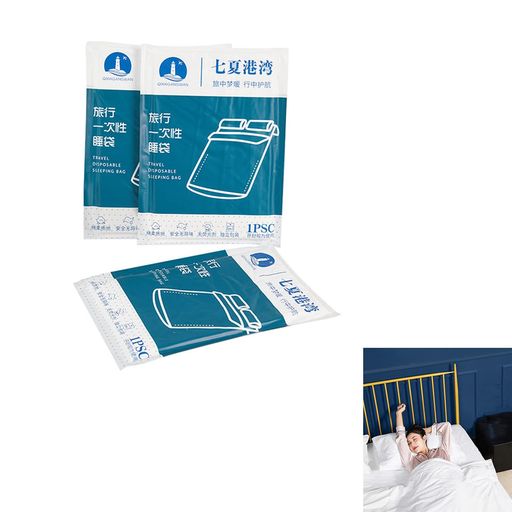 使い捨てポータブル寝袋不織布使い捨て寝袋3枚入り旅行ホテルの屋外用旅行用ベッドシーツ肌触り良いト..