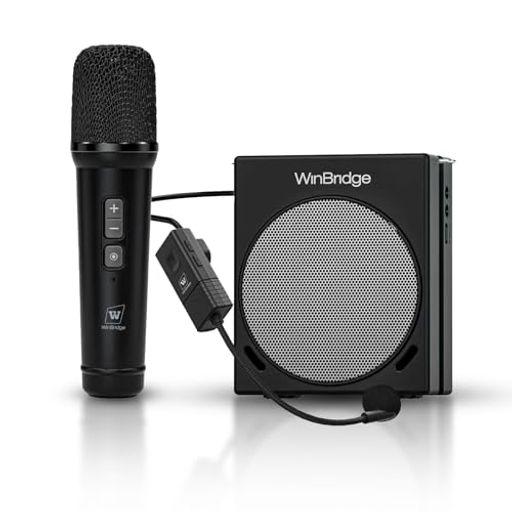 wwinbridge コンパクトスピーカー ハンドヘルドマイク ヘッドセットマイク ハンズフリー拡声器 ポータブル拡声器 30W