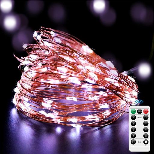 LEDイルミネーションライトジュエリーライトリモコン付き8モード電池式ストリングスライト点滅/点灯/タイマー機能防水防塵仕様屋外/屋内/室内/ガーデンライト正月/クリスマス用ライト…