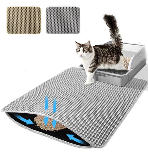 heatcozy猫トイレマット猫砂マット防水猫用トイレマット二重層EVA飛び散り防止無臭尿防止猫砂取りマッ..