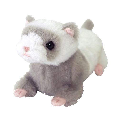 全長:約30cm(頭から尻尾まで) 人気のフラッフォーズシリーズに、テーマパークや動物園で話題の珍獣たちが登場。 つやつやな毛並みときれいなグレーがチャームポイントのフェレット。 生産国:インドネシア、商品企画:日本