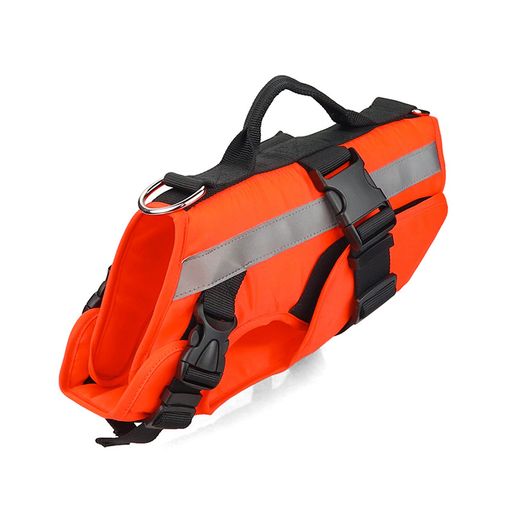 PETCUTE犬用ライフジャケット水泳救命胴衣猫犬高浮力反射ラインサイズ調節可能救急服ペットライフジャケット引き上げ用の救助ハンドル付干しやすい運動用夜間反射トレーニング用小型…