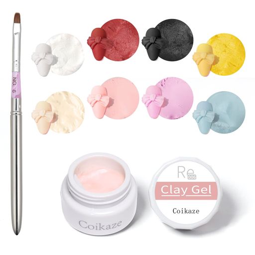 ジェルネイル立体ネイルアート粘土ジェル3Dジェル4DジェルクレイジェルカラージェルUV・LED対応8色入り4g