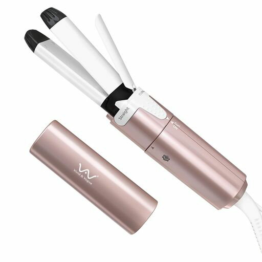 VAVミニサイズ2wayカールストレートヘアアイロン持ち運び便利200°C家庭旅行出張通勤用海外兼用