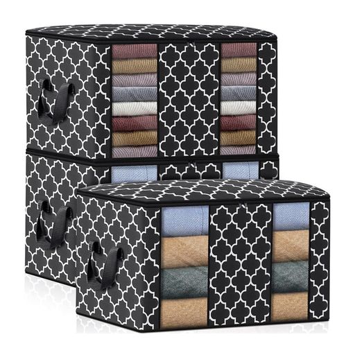 UAKERLED3個組布団収納袋大容量押し入れ対応衣類毛布布団ケース厚手軽量布製圧縮可能洗える繰り返し使える収納ケース