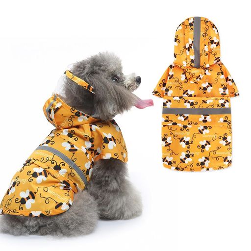 Jimjis犬レインコート防水反射性犬カッパ防水雨具通気帽子付小型犬中型犬大型犬柴犬耐水性梅雨対策防雪防風着脱簡単(オレンジL)