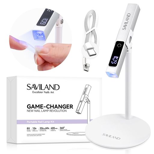 Savilandネイルランプ-ジェルポリッシュ用12WLED/UVネイルランプLCDスクリーンと磁気ブラケット付き爪..