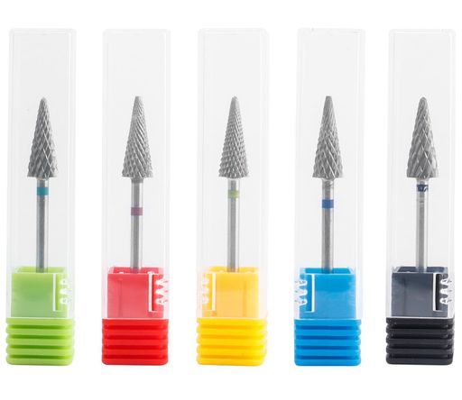 Wolfrideネイルビットオフ超硬ネイルドリルビット2.35mm軸径ネイルマシンビットタングステン鋼製6種類..