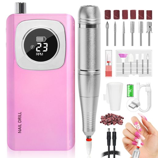 Saviland電動ネイルドリル:45000RPMポータブル電動ネイルファイルアクリルネイル除去充電式ネイルドリ..