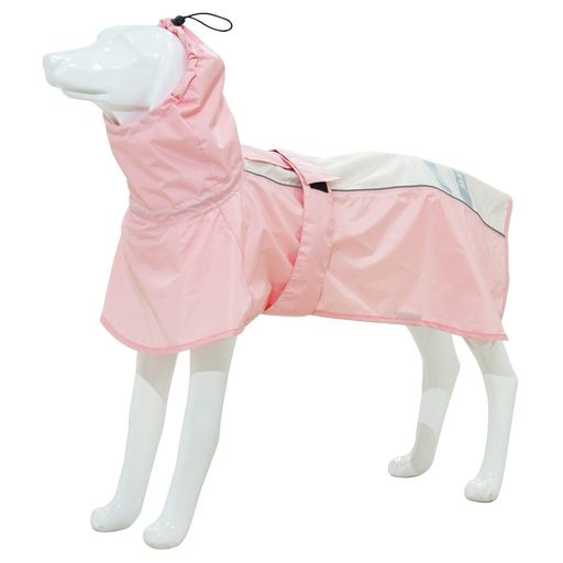 犬レインコート防水カッパドッグ雨具防雨犬服リード穴付き軽量反射素材サイズ調整可能ジャケットポンチョ中型犬大型犬超大型犬小型犬通気軽量耐水梅雨対策(桜白M)