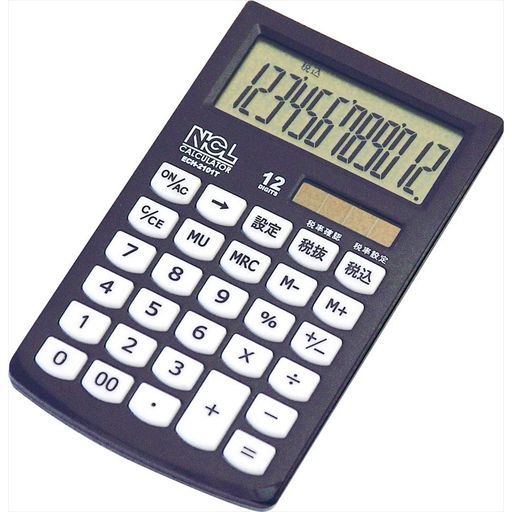 ナカバヤシ電卓モノカラーブラックECH-2101T-D